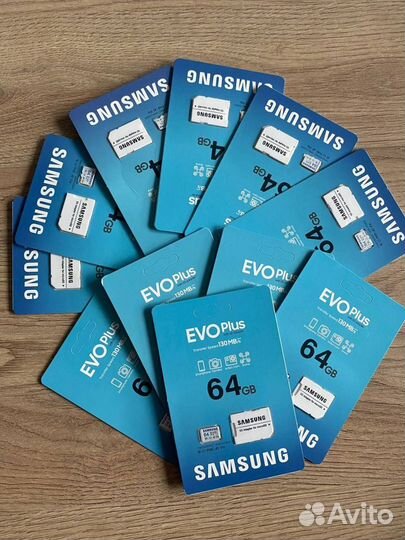 Карта памяти MicroSD Samsung EVO Plus 64 Gb