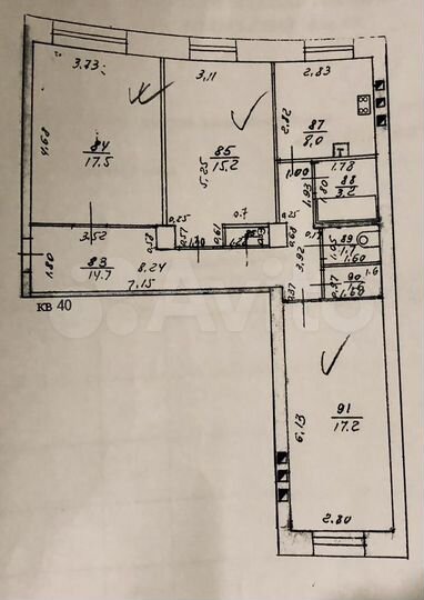 3-к. квартира, 79,8 м², 3/4 эт.