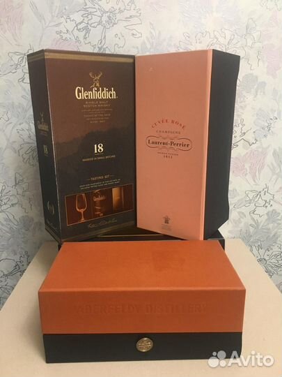 Упаковки и коробки от элитного алкоголя