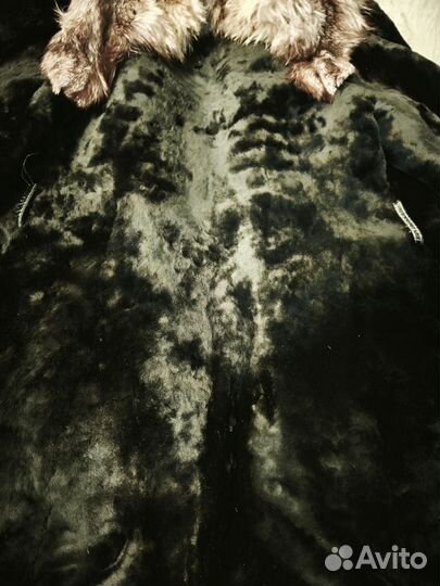 Шуба мутоновая с чернобуркой