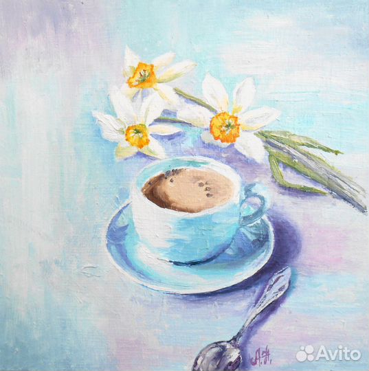 Картина маслом натюрморт 20*20 см