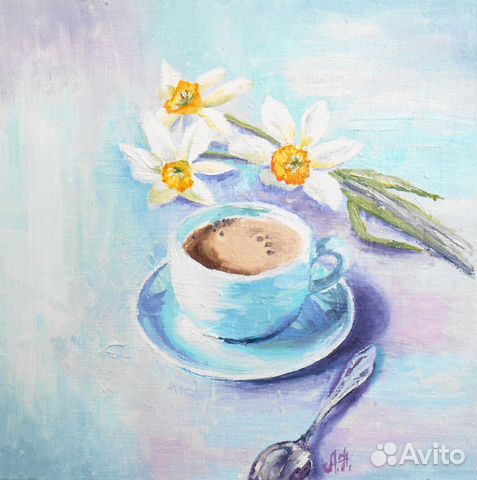 Картина маслом натюрморт 20*20 см