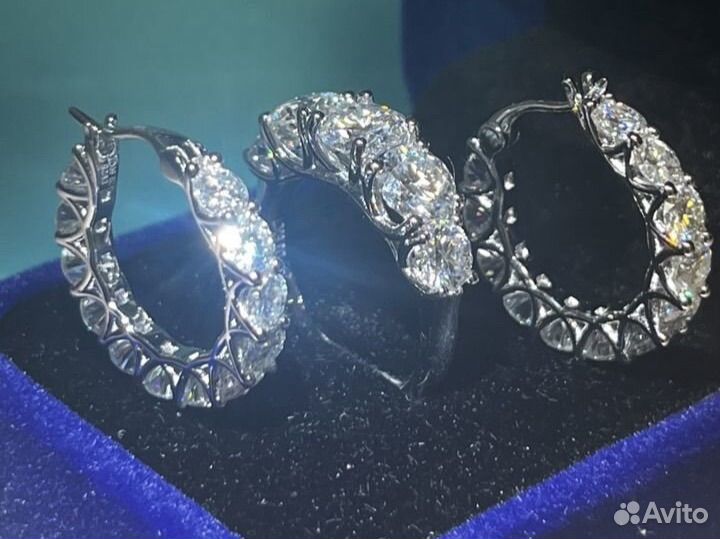 Комлект с муассанитом конго кольцо серьги 9ct