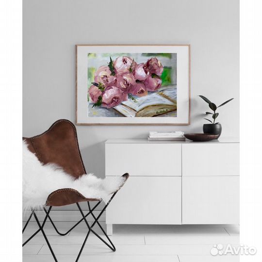 Картина маслом Пионы