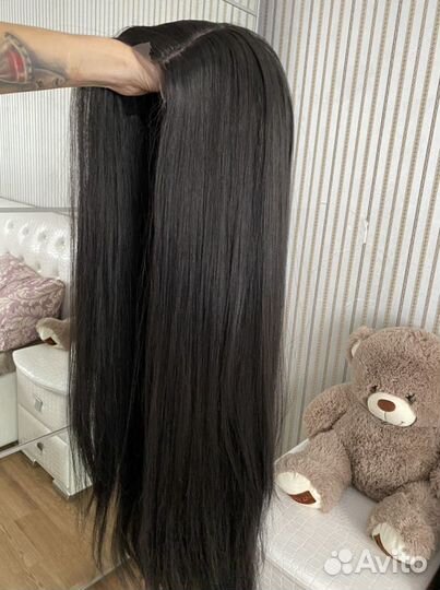 Парик чёрный на сетке 60 см