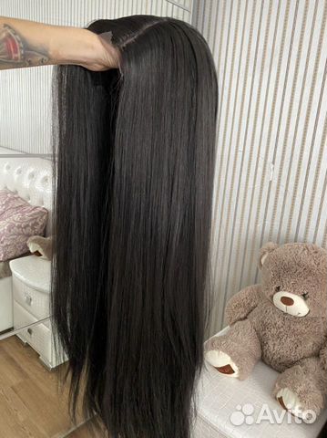 Парик чёрный на сетке 60 см