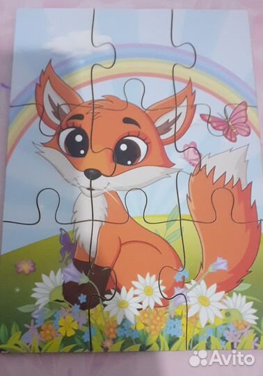 Пазлы деревянные крупные 6 деталей