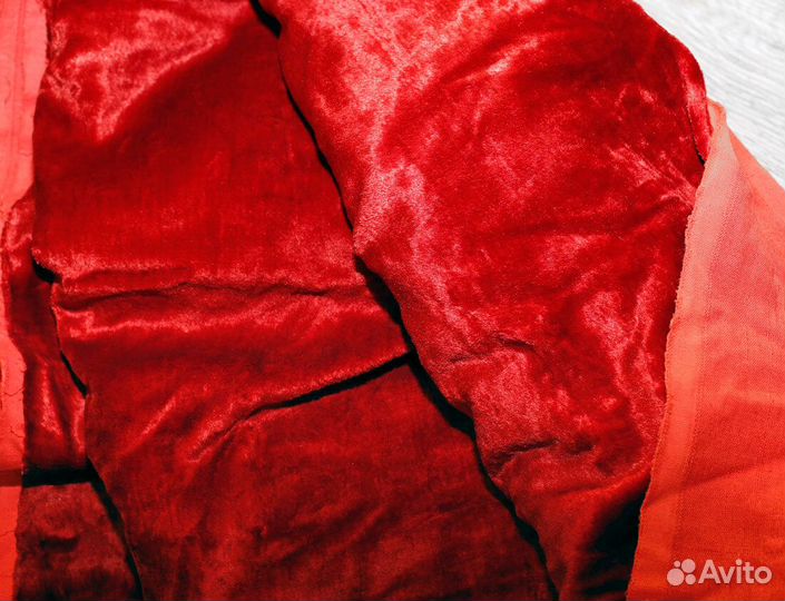 Большой отрез нового винтажного плюша 1,3 х 2 м