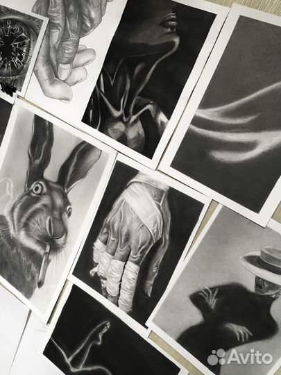 Рисунок картины карандашом реализм назаказ графика