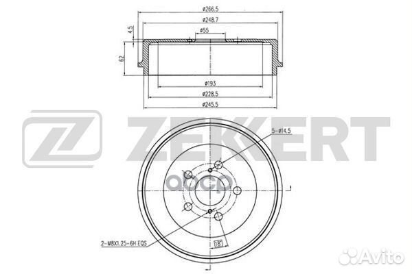 Барабан торм. зад. Toyota Avensis (T220) 97- bs