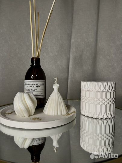 Свечи и декор из гипса ручной работы