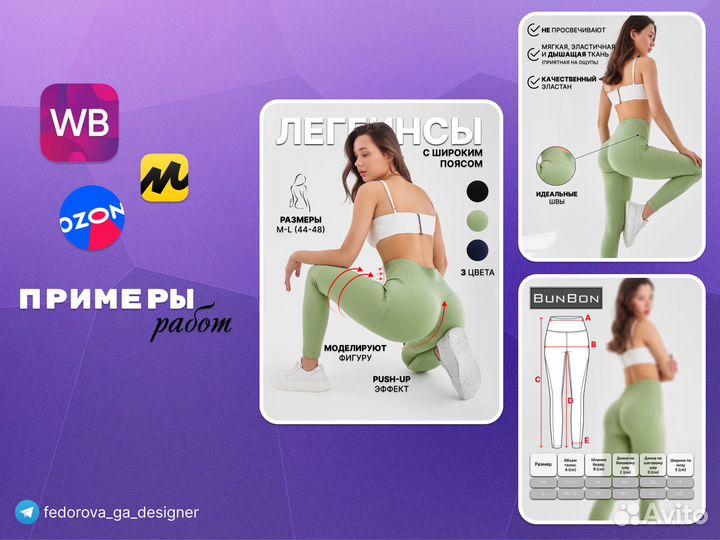 Дизайн карточек / Инфографика для маркетплейсов