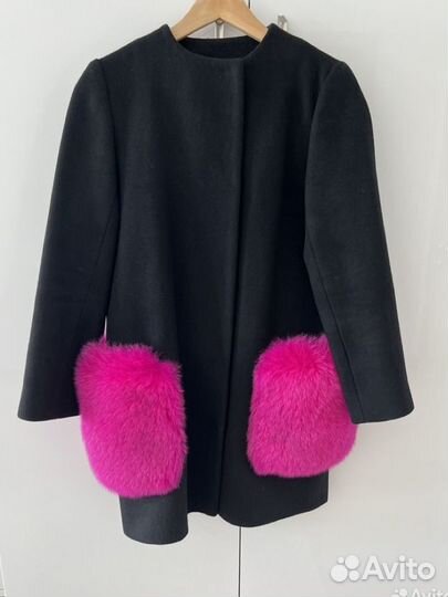 Кашемировое пальто с мехом