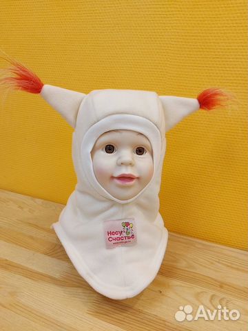 Новый шапка-шлем зимний флисовый для девочки