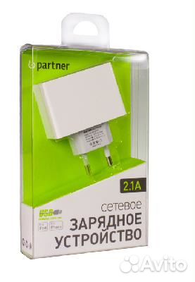 Сетевой адаптер Partner, 2 USB, 2.1A новые