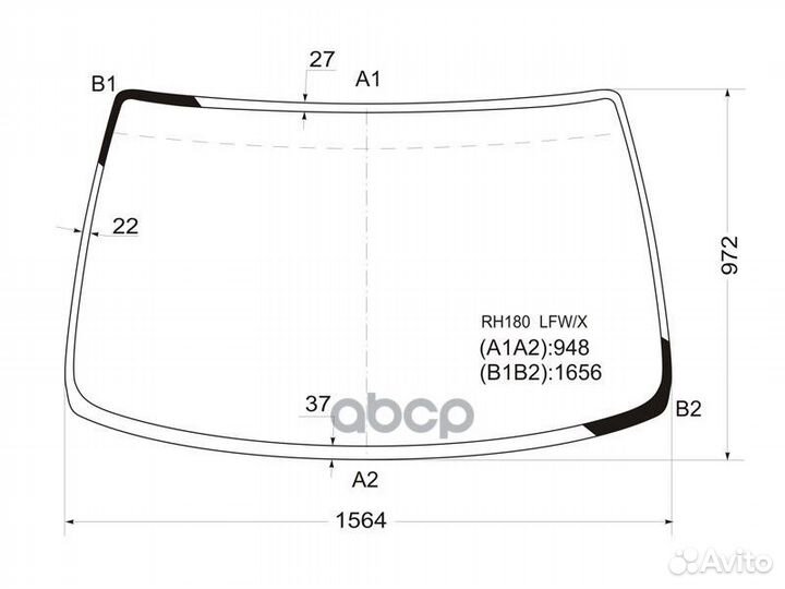 Стекло лобовое Toyota Grand Hiace 99-02 / Granvia