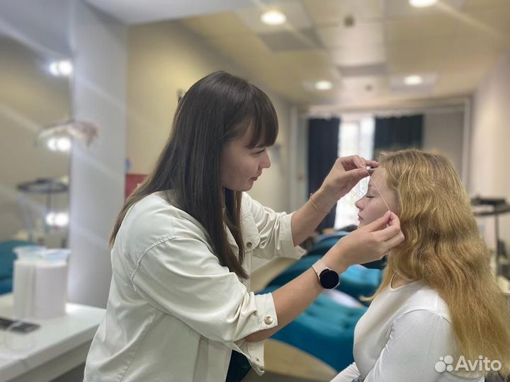Наращивание ресниц,Оформление Бровей