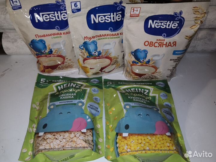 Детские каши молочные хайнц и нестле