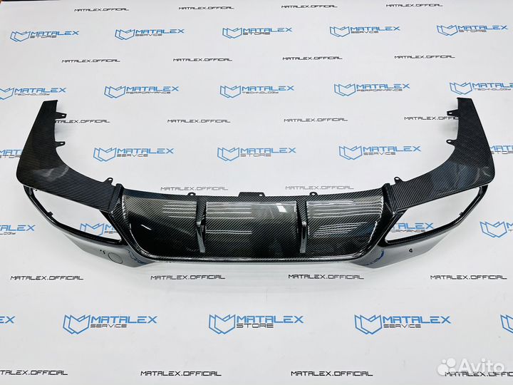 Диффузор BMW G14 G15, 3D дизайн, сухой карбон