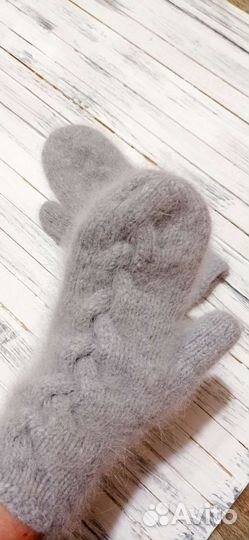 Варежки из пуха норки