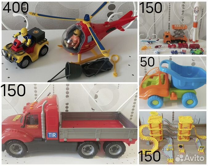 Куб - сортер, Пожарный Сэм, машинки, тоботы