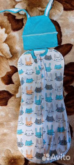 Кокон для новорожденных новый с шапочкой