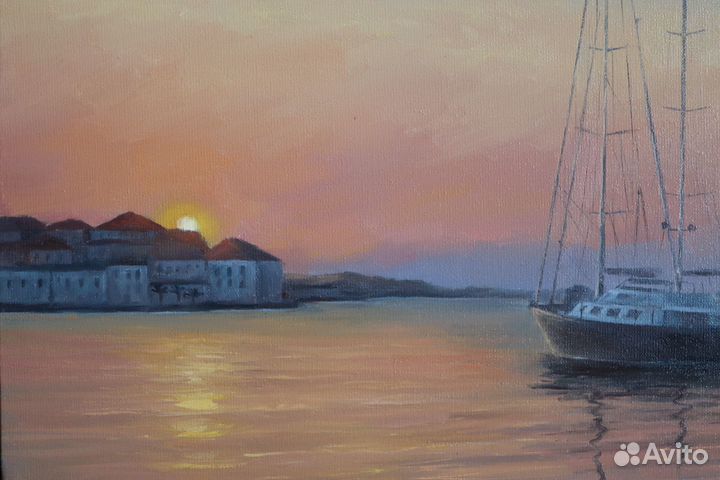 Картина маслом на холсте пейзаж морской