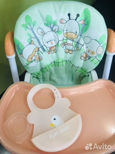 Стульчик для кормления babyton + бонус (фартучек)