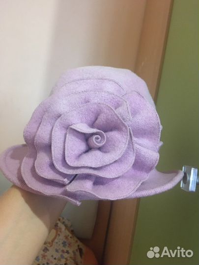 Шляпа шерсть розовая
