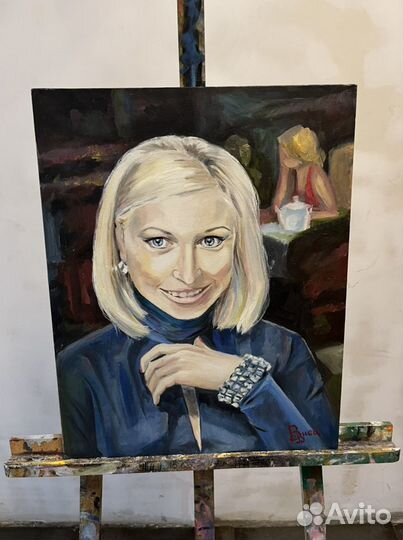 Картина маслом «В кафе»