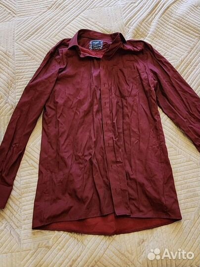 Рубашка мужская бордовая 48-50 размер