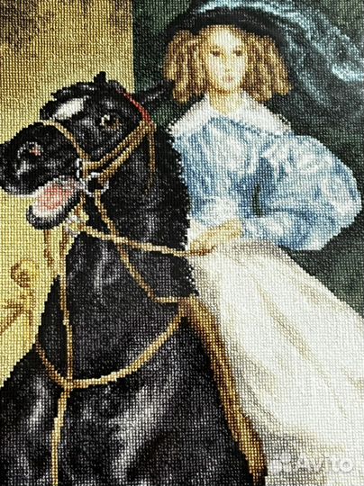 Картина вышитая крестом «Всадница»