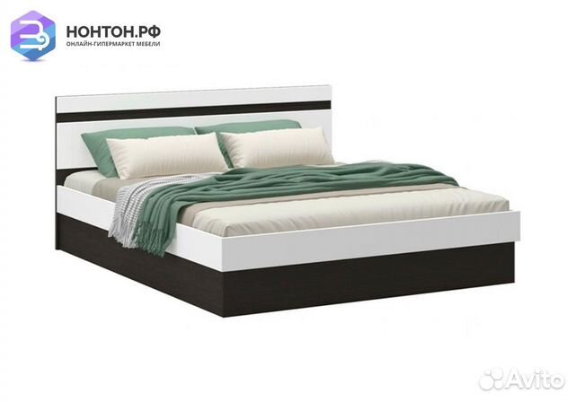 Кровать Ким белый глянец / венге