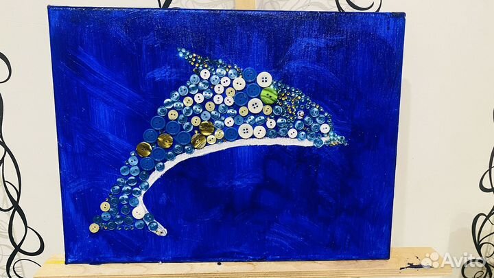 Картина акрилом Дельфин, 30*40