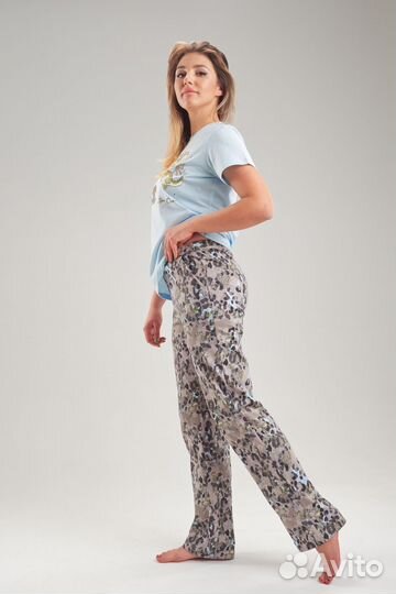 Оптом. Пижама ТК - голубой-динозавры №Н-373