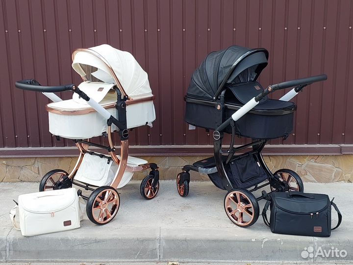 Коляска 2в1 Новая Кожа супер Стиль (выбор)