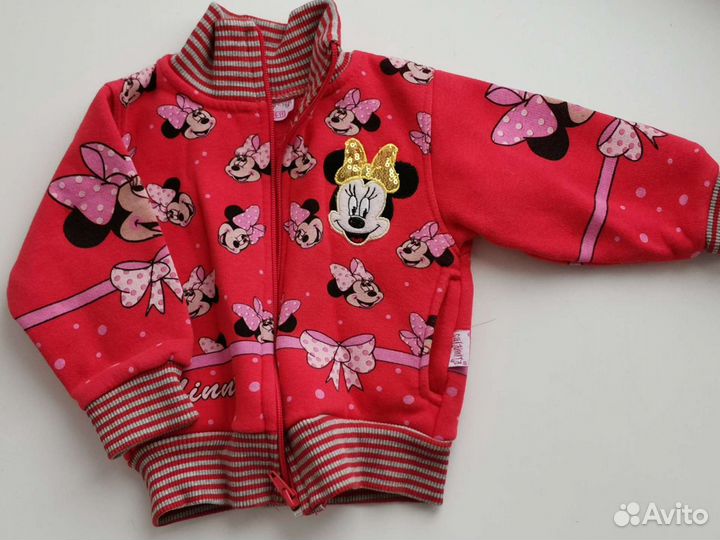 2 кофты (тёплая минни маус и лёгкая) 86 р