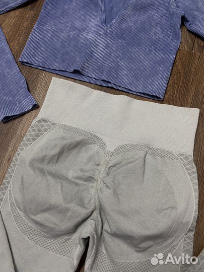 Топ укороченный/Лосины Бесшовные пуш ап/44