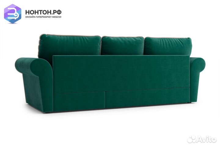 Диван угловой дельфин Прованс изумрудный