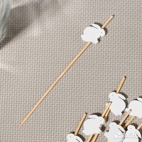 Шпажки «Пасхальные кролики», 12 см, набор 25 шт, ц