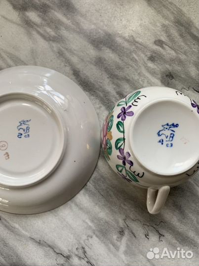 Фарфоровая чайная пара дфз Вербилки