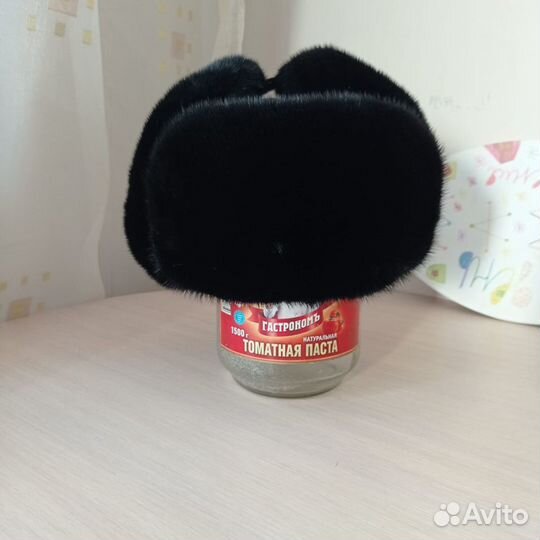 Мужская шапка зимняя с норковыми вставками