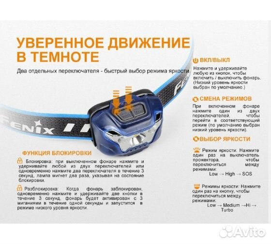 Фонарь Fenix HL18R черный