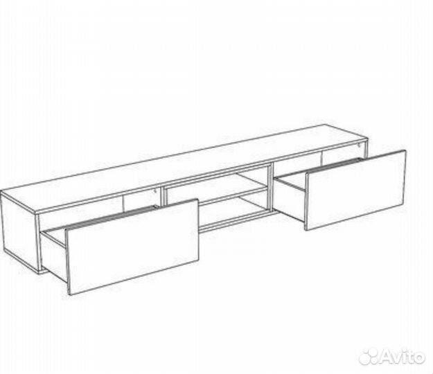 Тумба под телевизор подвесная белая