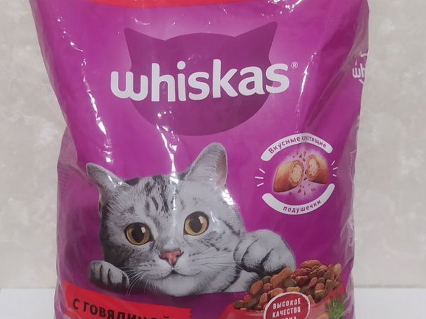 Сухой корм для кошек Whiskas с говядиной 1,9 кг