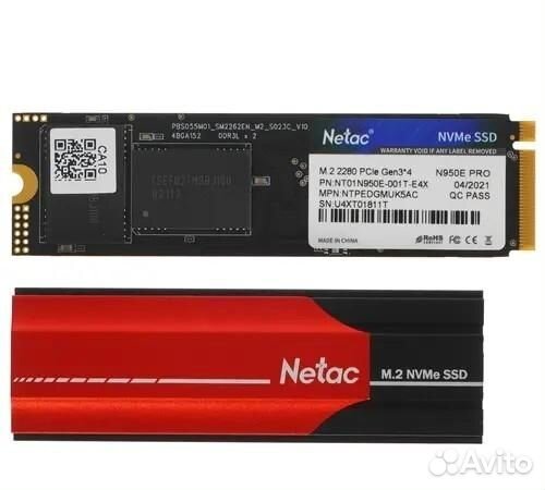 Твердотельный накопитель (SSD) Netac NT01N950E-001T-E4X