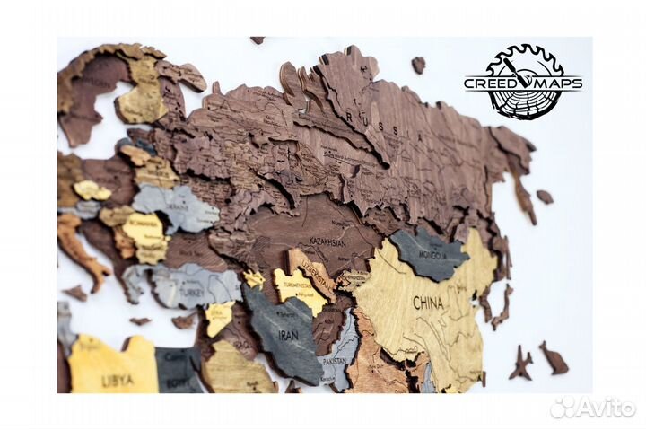 Деревянная карта мира