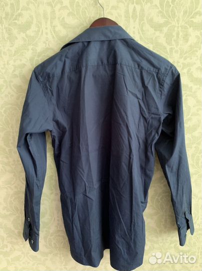 Синяя рубашка для мальчика 158-164