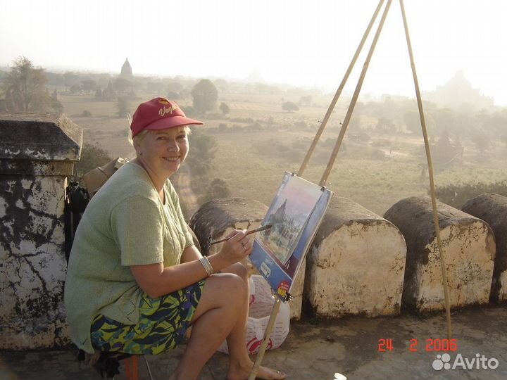 67 Гурзуф. Цветущая глициния, кисти А. Давыдченко