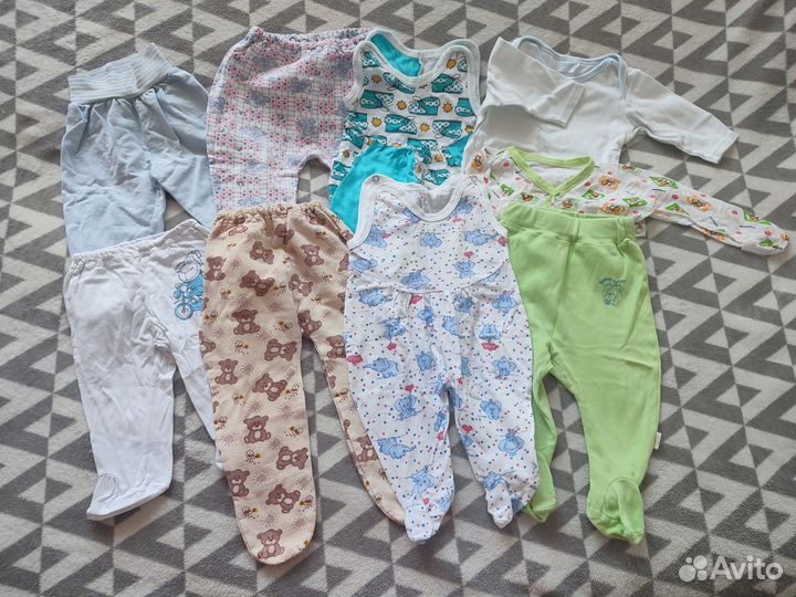 Большой пакет одежды 56 62 68 для мальчика 0-6 мес